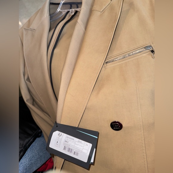 BALMAIN Taupe Double-Breasted Blazer  Size Large/52 NWT - Picture 5 of 17